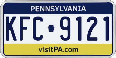 PA license plate KFC9121