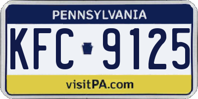 PA license plate KFC9125