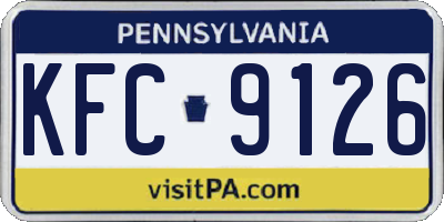 PA license plate KFC9126