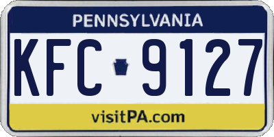 PA license plate KFC9127