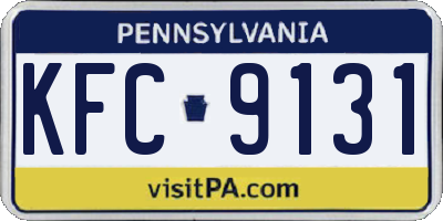 PA license plate KFC9131
