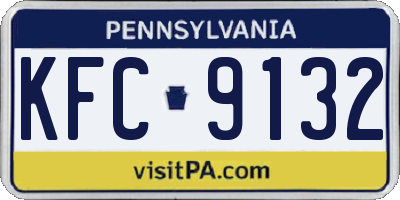 PA license plate KFC9132