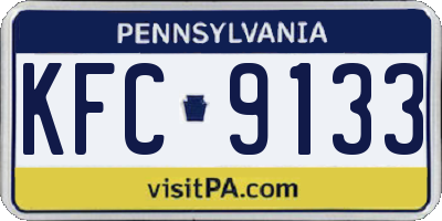 PA license plate KFC9133