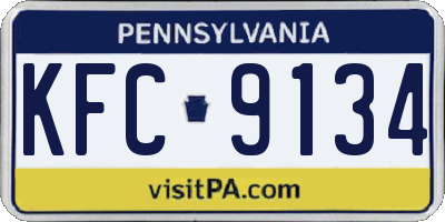 PA license plate KFC9134