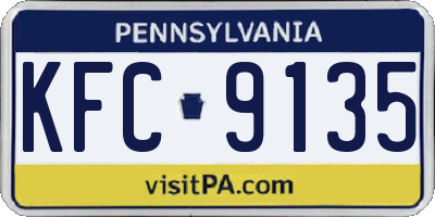 PA license plate KFC9135