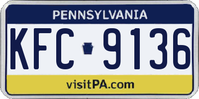 PA license plate KFC9136
