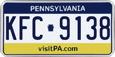 PA license plate KFC9138