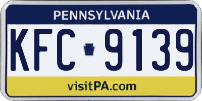 PA license plate KFC9139