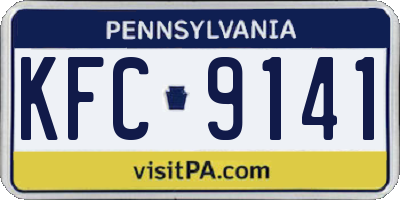 PA license plate KFC9141
