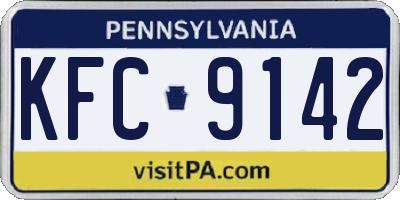 PA license plate KFC9142