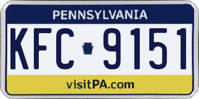PA license plate KFC9151