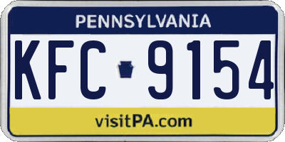 PA license plate KFC9154