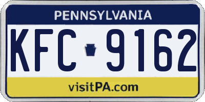 PA license plate KFC9162