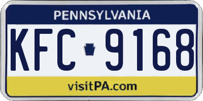 PA license plate KFC9168