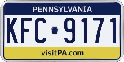PA license plate KFC9171