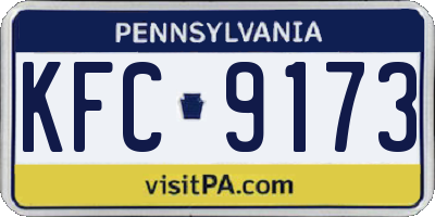 PA license plate KFC9173