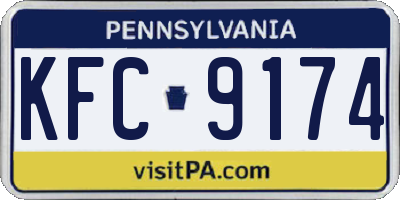 PA license plate KFC9174