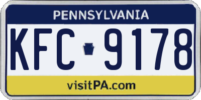 PA license plate KFC9178