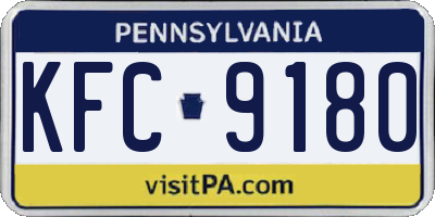 PA license plate KFC9180