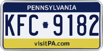 PA license plate KFC9182