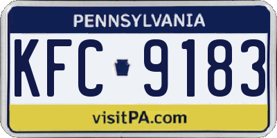 PA license plate KFC9183