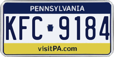 PA license plate KFC9184