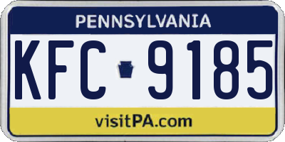 PA license plate KFC9185