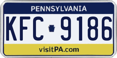 PA license plate KFC9186