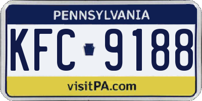 PA license plate KFC9188