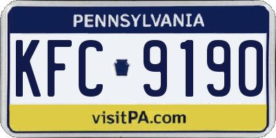PA license plate KFC9190