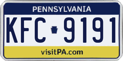 PA license plate KFC9191