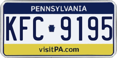 PA license plate KFC9195