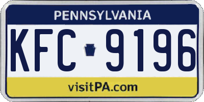PA license plate KFC9196