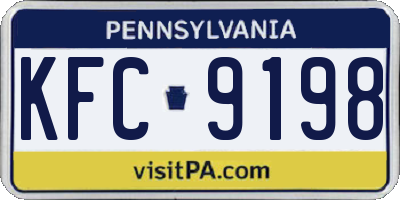 PA license plate KFC9198