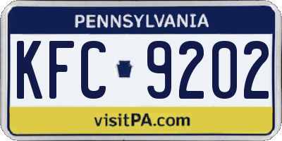 PA license plate KFC9202