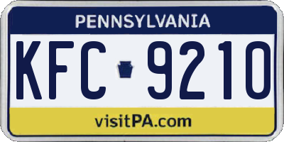 PA license plate KFC9210