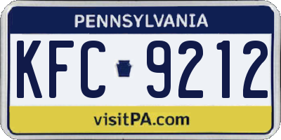 PA license plate KFC9212