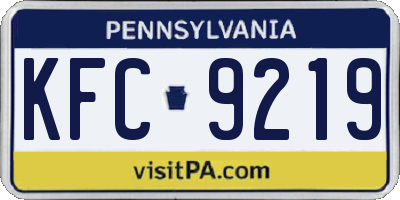 PA license plate KFC9219