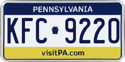PA license plate KFC9220