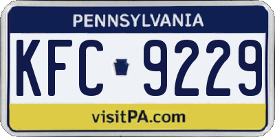 PA license plate KFC9229