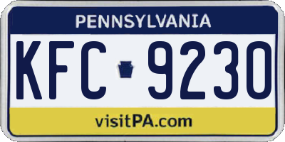 PA license plate KFC9230
