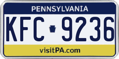 PA license plate KFC9236