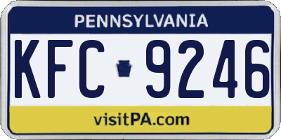 PA license plate KFC9246