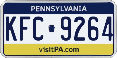 PA license plate KFC9264