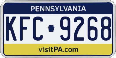 PA license plate KFC9268