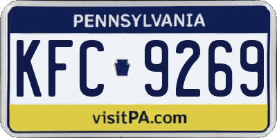 PA license plate KFC9269