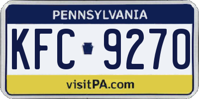 PA license plate KFC9270