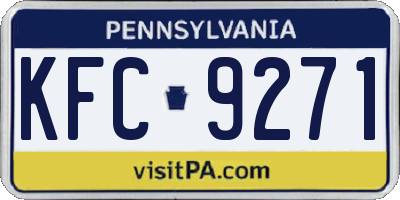 PA license plate KFC9271