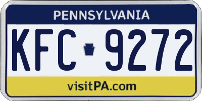 PA license plate KFC9272