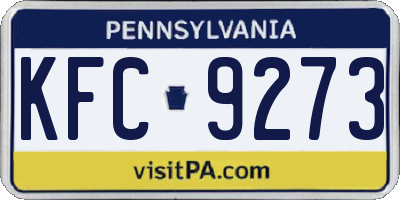 PA license plate KFC9273